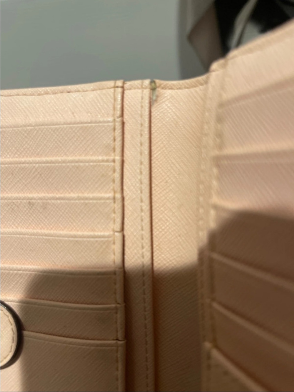 kate spade Blush Pink Saffiano Wallet with Gold Plaque - Picture 3 of 3